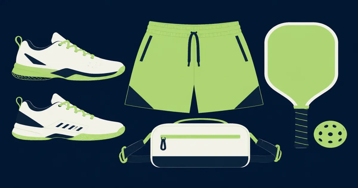 Player ready for open play with paddle shoes and backpack on court